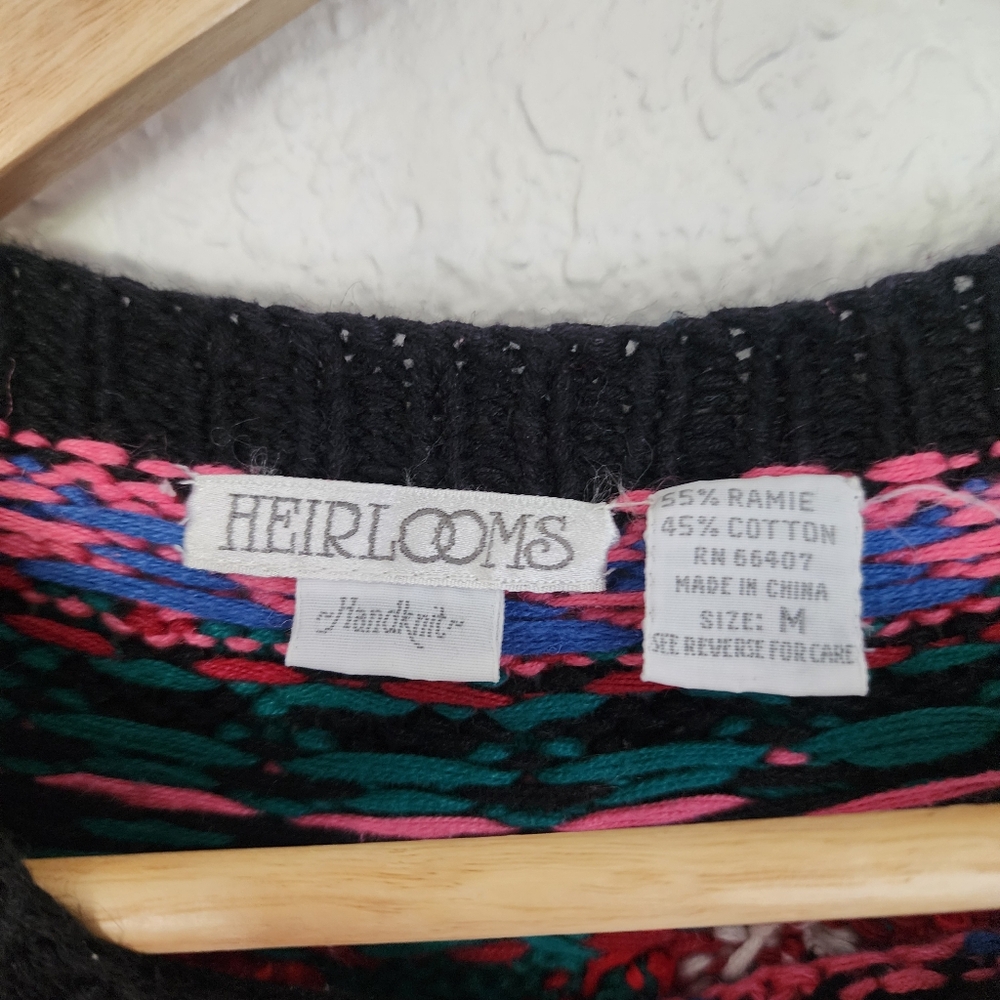 Vintage Heirlooms Handknit Sweater Size M Sezane Inspired Grandma Chic - Picture 4 of 5